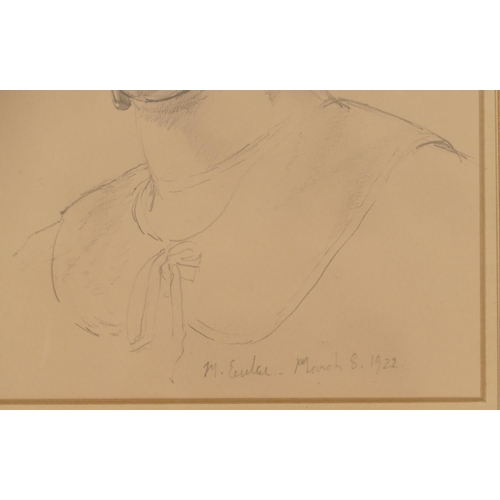 207 - Brian Beevers, Pencil Sketch, shoulder length portrait of a young lady, signed in pencil and dated 1... 