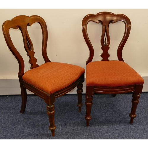 769 - A Set of 10 Victorian Mahogany Open Back Single Chairs having pierced bar backs with scallop shaped ... 