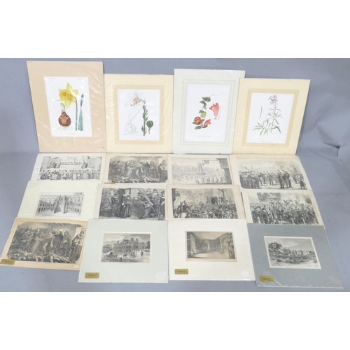 171 - A large quantity of various mounted coloured and black and white prints etc.