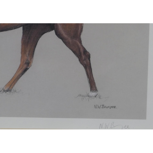 204 - NW Brunyee signed limited edition coloured racing print 