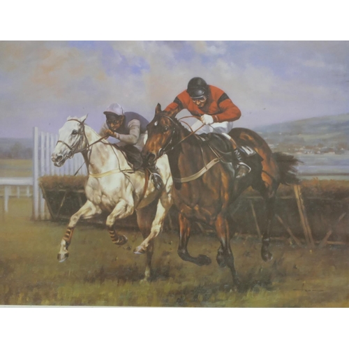 206 - A signed limited edition Graham Isom racing print depicting JohnJo O'Neal, no. 3/500, 57 x 70cm.