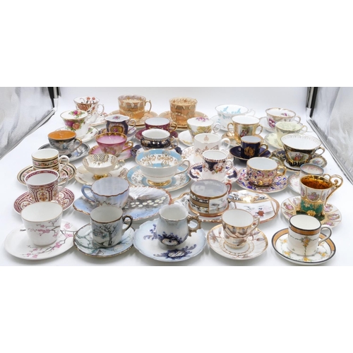 23 - A Shelley cup and saucer with country landscape and a large quantity of various cups and saucers. (6... 