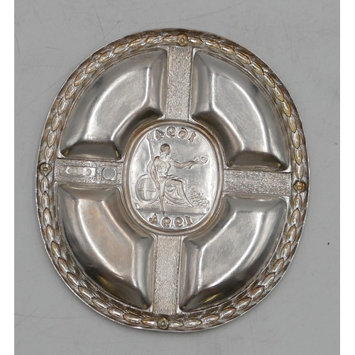 263 - A Silver oval ashtray 