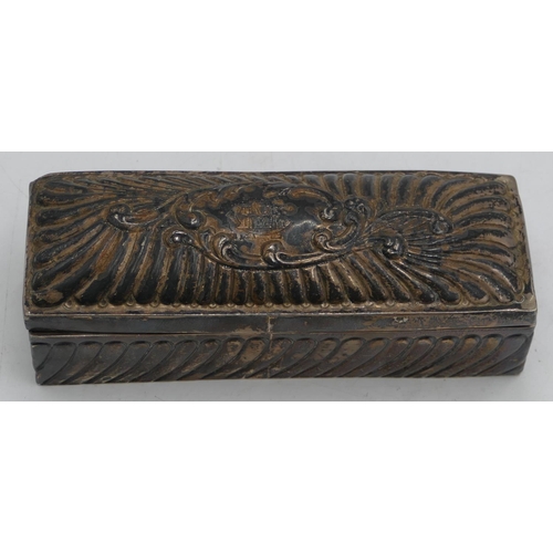 273 - A Victorian silver rectangular shaving box with inner container, Birmingham 1894, makers mark W.A, 1... 