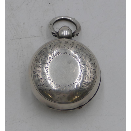 280 - A Victorian Birmingham silver round bulbous shaped sovereign case with hinged front and engraved dec... 