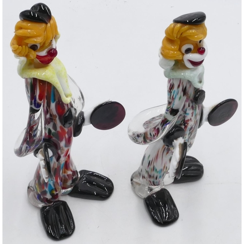 30 - 2 Murano glass figures of clowns, 23.5cm high. (2)