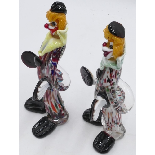 30 - 2 Murano glass figures of clowns, 23.5cm high. (2)