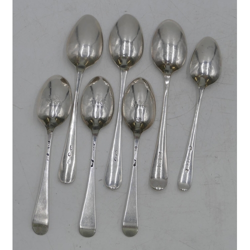 333 - 7 various Georgian silver teaspoons. 2.2oz