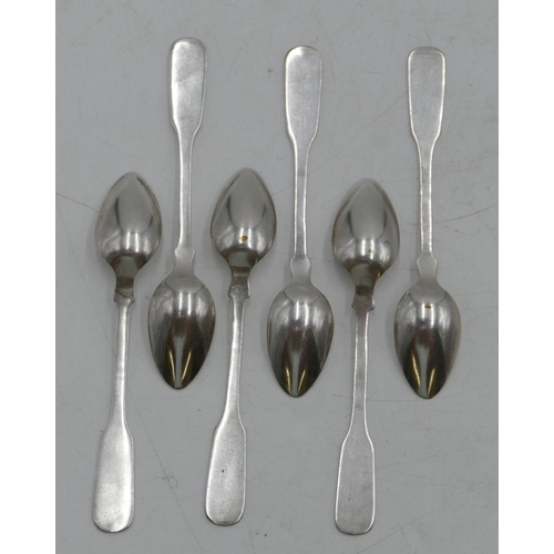 334 - A set of 6 Continental silver coloured metal coffee spoons, 1.2oz