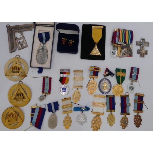 396 - A quantity of various Masonic medals etc.