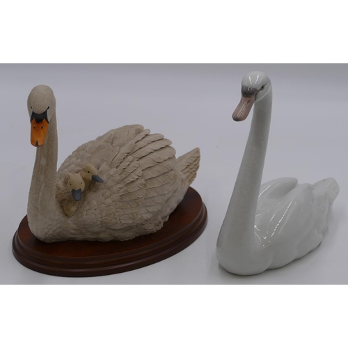 47 - A Lladro figure of a swan, 21.5cm high, Barrie Gittens figure 