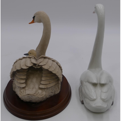 47 - A Lladro figure of a swan, 21.5cm high, Barrie Gittens figure 