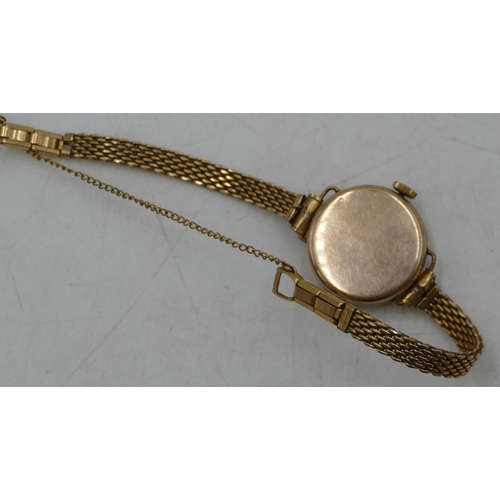 630 - Ladies Wengia gold plated wrist watch with matching strap bracelet