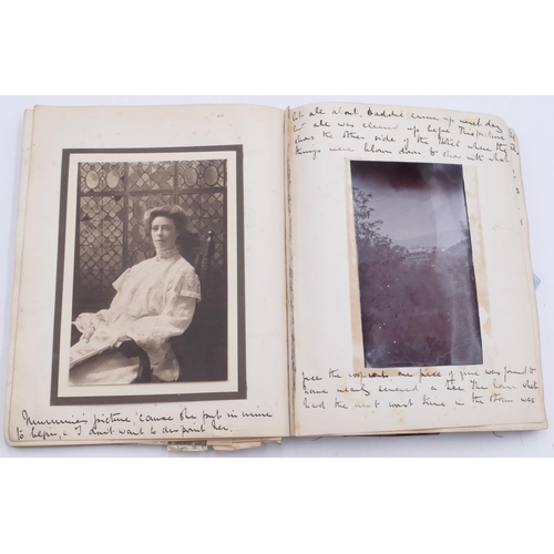 721 - An early 20th Century photographic and notebook album (inscribed to interior 