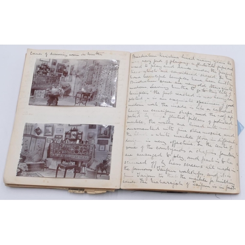 721 - An early 20th Century photographic and notebook album (inscribed to interior 