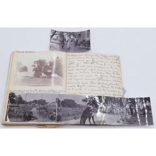 721 - An early 20th Century photographic and notebook album (inscribed to interior 