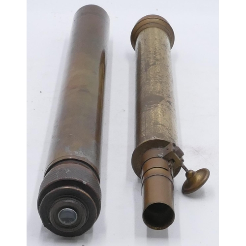 726 - W Ottway & Co Ltd, London WWII telescope patent 1132, dated 1942, 51cm long (working) and a brass pa... 