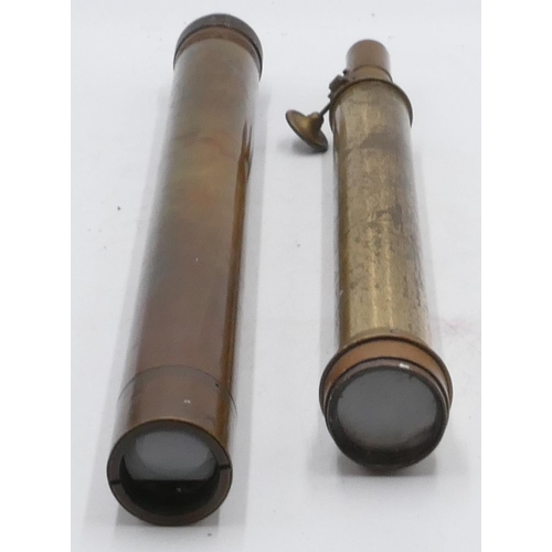 726 - W Ottway & Co Ltd, London WWII telescope patent 1132, dated 1942, 51cm long (working) and a brass pa... 