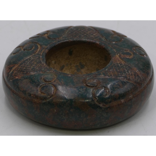 739 - An Oriental hardstone round small bulbous shaped water pot, 6cm diameter.