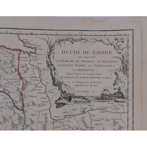 792 - 17th Century Swiss hand coloured map by Sr Robert de Vaugondy 