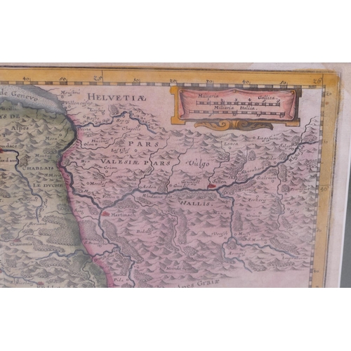 793 - An 18th Century hand coloured Swiss map 