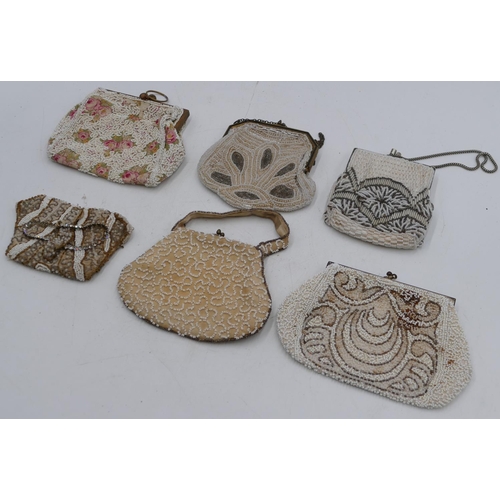 811 - 6 various ladies beadwork evening purses, largest 19cm wide