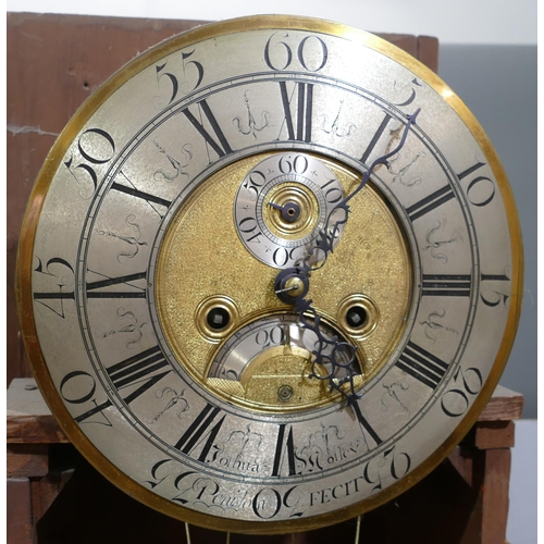 842 - Joshua Mosley, Penistone 19th Century mahogany 8 day striking longcase clock with allover inlaid ban... 