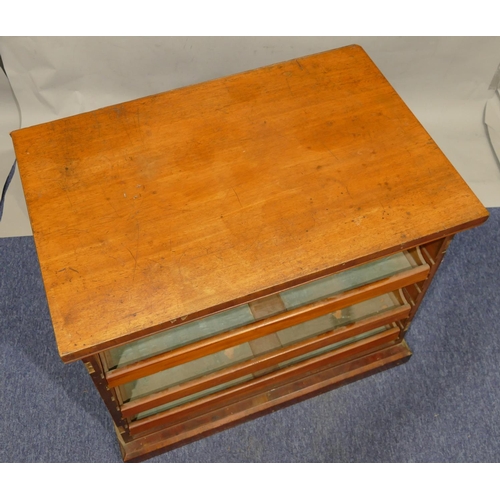 886 - A Victorian mahogany low cupboard enclosing 3 sliding trays (no panel doors), 78cm wide, 53cm deep, ... 