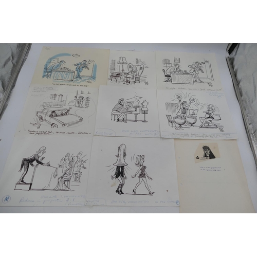 120 - Harold Wiles original pen and ink sketches of various cartoons, all unframed.