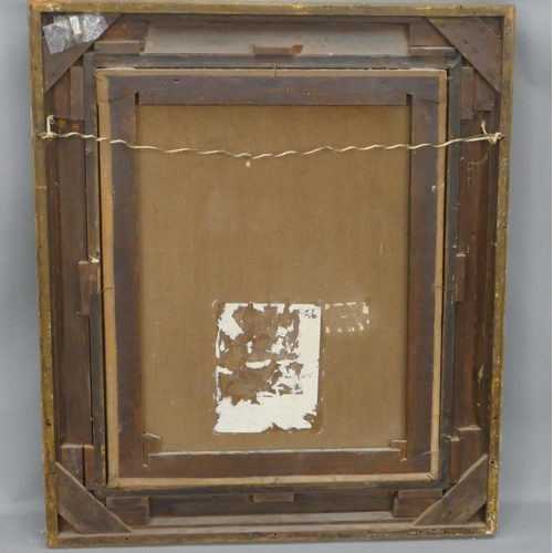 148 - A Victorian oil on canvas half-length portrait of a seated lady, in gilt frame (some damage and rest... 