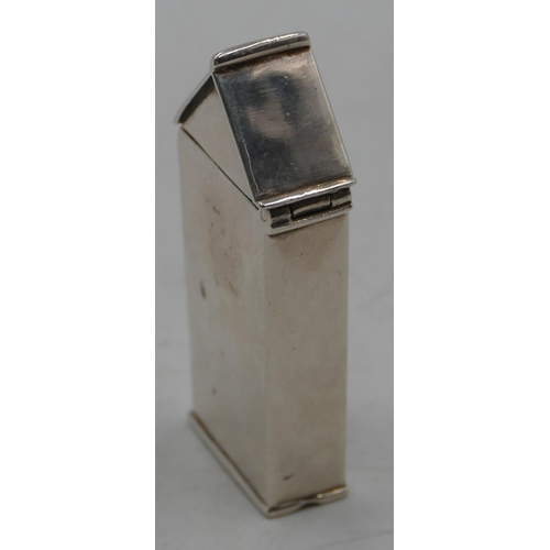 202 - A modern Sterling silver novelty Vesta case of form of a guard's box with enamelled guardsman, 5.8cm... 