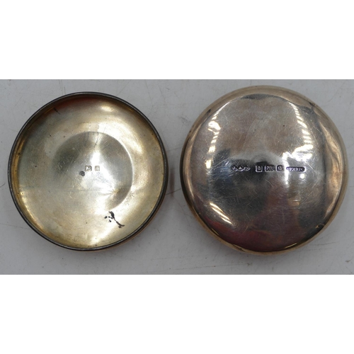 223 - A Liberty & Co Cymric silver round bulbous shaped box with cover, inlaid with part enamel (some enam... 