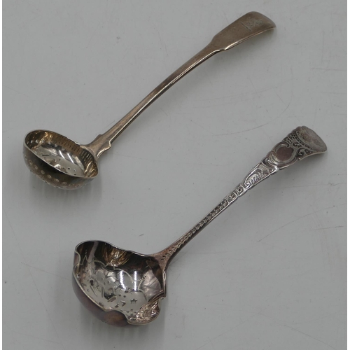 246 - A George III small silver sifting spoon and a Sheffield silver sifting spoon, 1.5oz. (2)