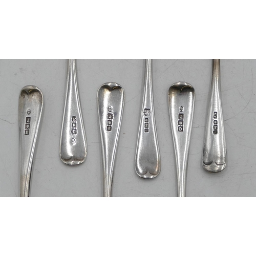 285 - 6 odd silver teaspoons, 4.7oz.