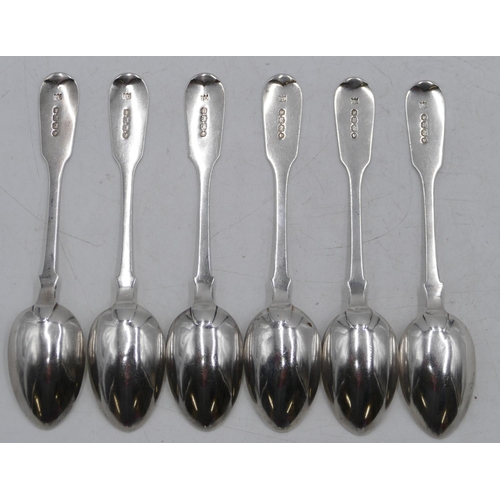 291 - A set of 6 Victorian silver teaspoons Exeter 1862, 3.6oz.