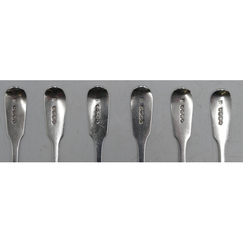 291 - A set of 6 Victorian silver teaspoons Exeter 1862, 3.6oz.