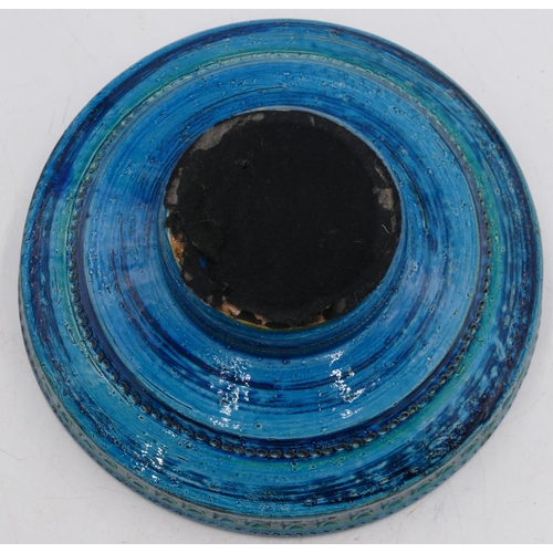 31 - A Bitossi glazed earthenware round bowl on turquoise ground with diamond, square and circular decora... 