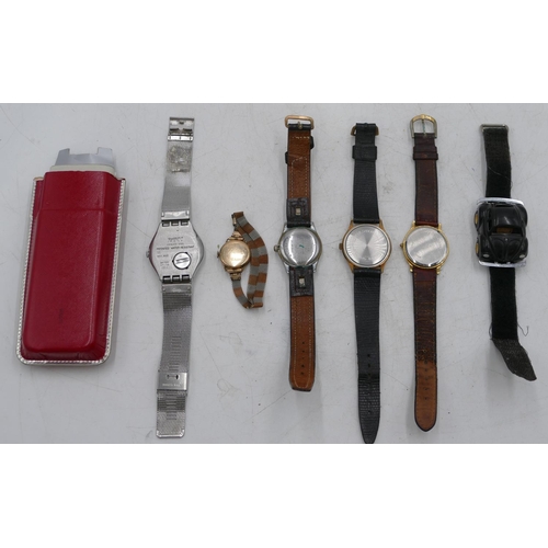 348 - A Roamer circular wristwatch and 6 various other watches (7)