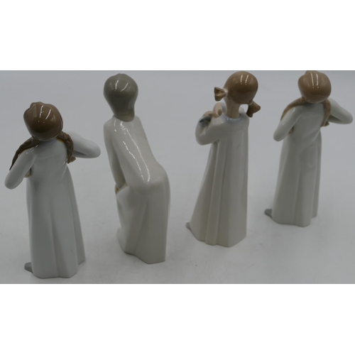 4 - 4 various Lladro figures of young girls in nightdresses, largest 21cm high (4)