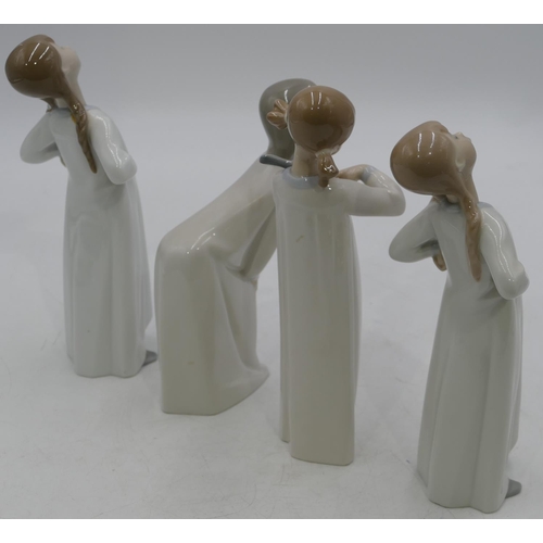 4 - 4 various Lladro figures of young girls in nightdresses, largest 21cm high (4)