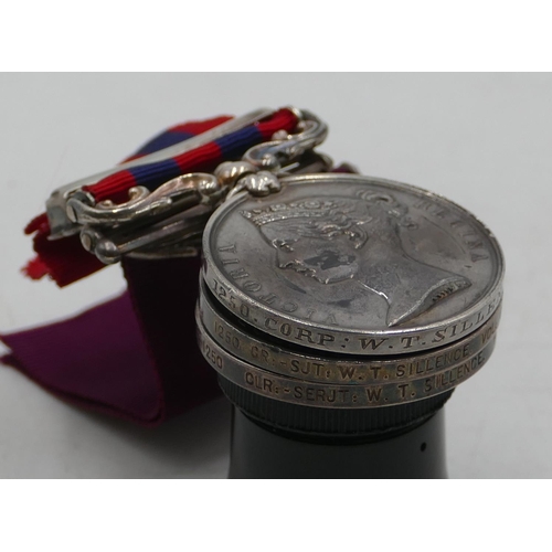 467 - A British Army Indian General Service medal with Burma 1885-7 bar, a South Africa Victorian medal an... 