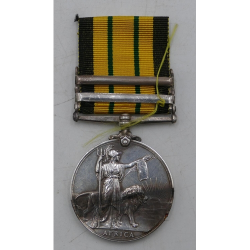 471 - An African General Service medal with Somaliland 1902-04 and Jidballi bars, with ribbon 