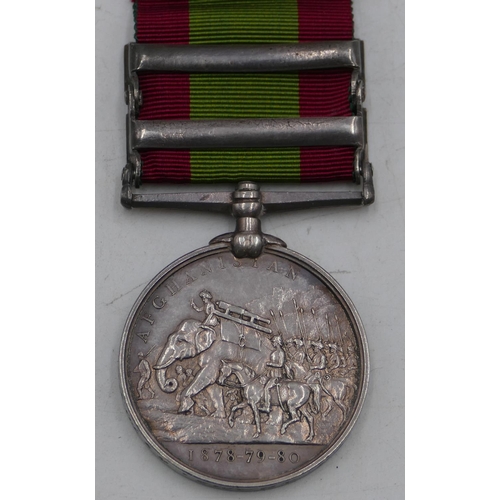 488 - A Victoria Afghanistan 1878-79-80 medal with CHARASIA and KABUL bars 