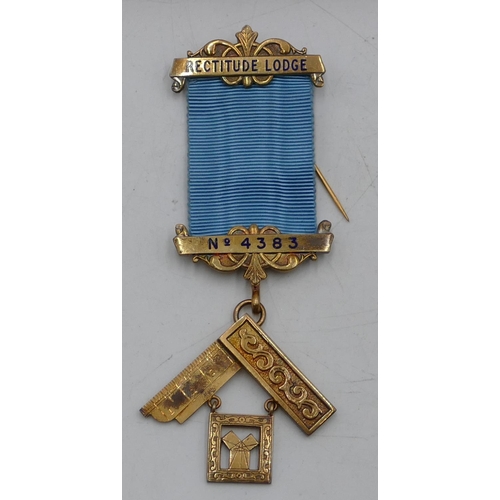 538 - A Birmingham silver gilt sonnet medal with ribbon 