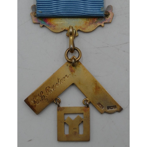 538 - A Birmingham silver gilt sonnet medal with ribbon 