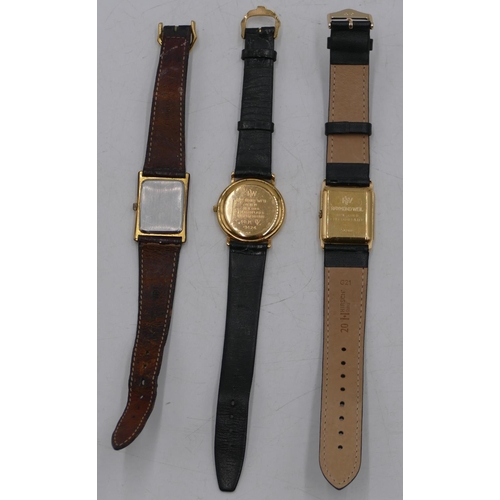 546 - 2 Raymond Weil wristwatches and a Piaget Quartz wristwatch, all with leather straps. (3)