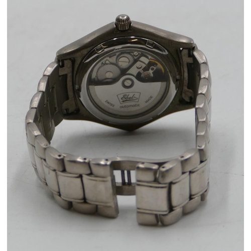 548 - An Ebel Automatic gentleman's steel wristwatch with matching strap bracelet.