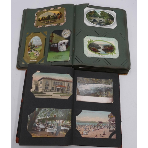 639 - 2 postcard albums depicting birthday wishes, 21st birthday, children playing, abbeys etc (2)