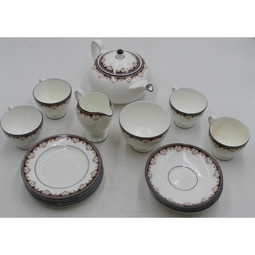 68 - A Wedgewood Medici part tea service, 1 teapot, milk jug, sugar bowl, 4 cups, 6 saucers, 6 side plate... 