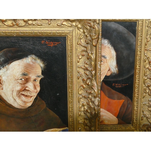 204 - Otto Eichinger (1922-2004)  pair of oil on boards, shoulder length portraits of a monk and gentleman... 